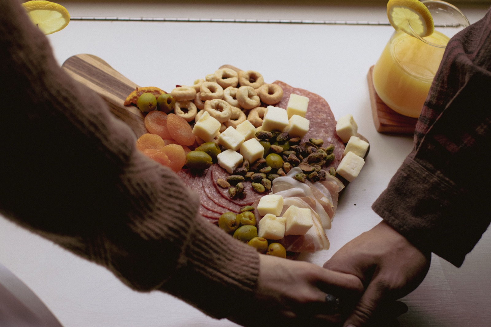 Charcuterie and drinks